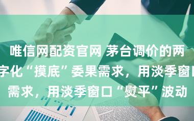 唯信网配资官网 茅台调价的两重考量:用数字化“摸底”委果需求,用淡季窗口“熨平”波动